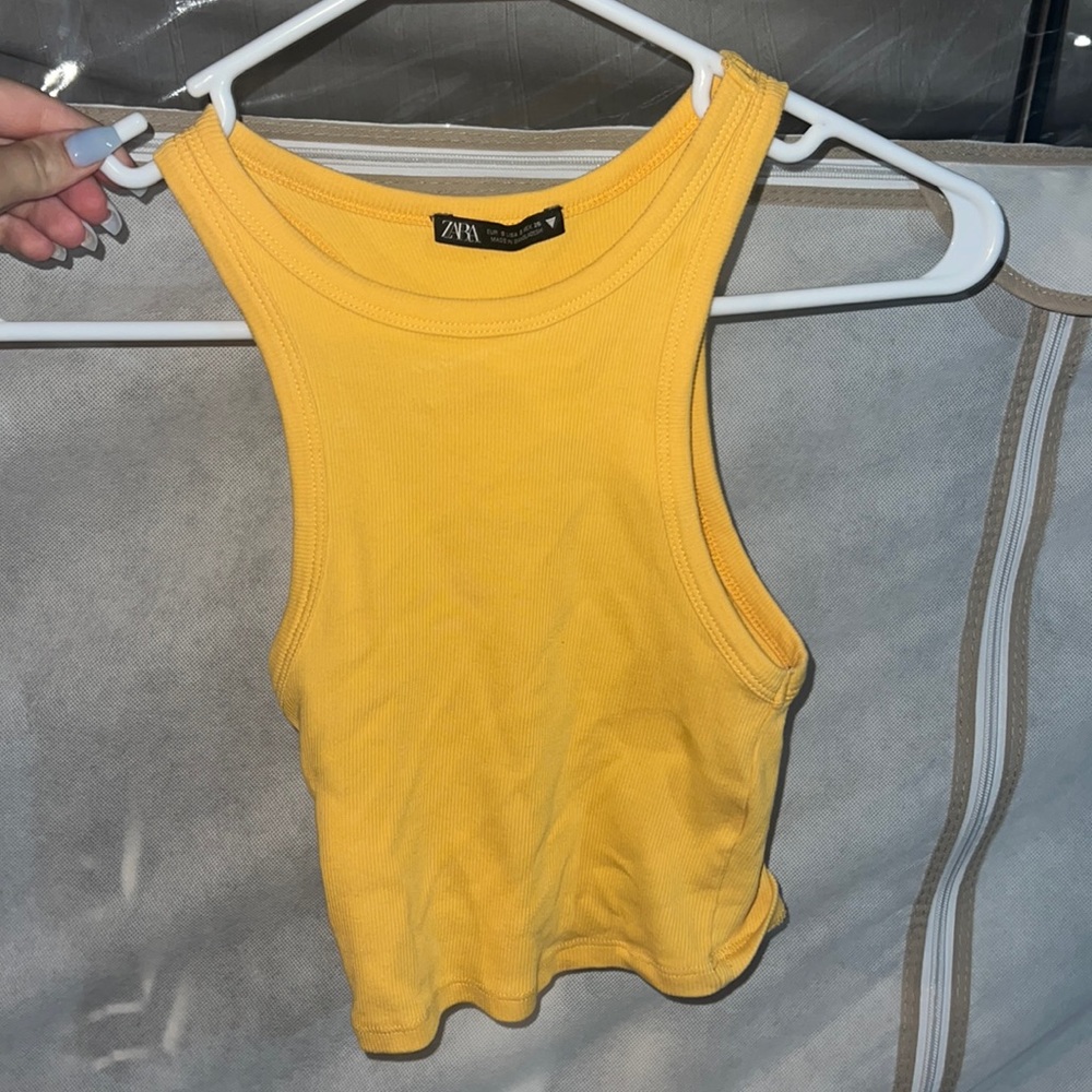 womens zara orange tank top